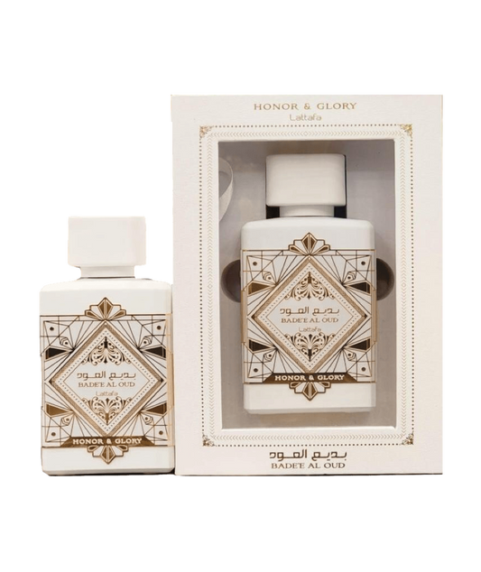 {{ BOIS_DIRIS }} - {{ AROMA_SCENT}} Eau de Parfum BADEE AL OUD HONOR & GLORY 100 ml de Lattafa