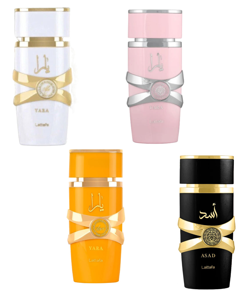 {{ BOIS_DIRIS }} - {{ AROMA_SCENT}} PACK YARA 4 PCS Eau de Parfum 100 ml de Lattafa